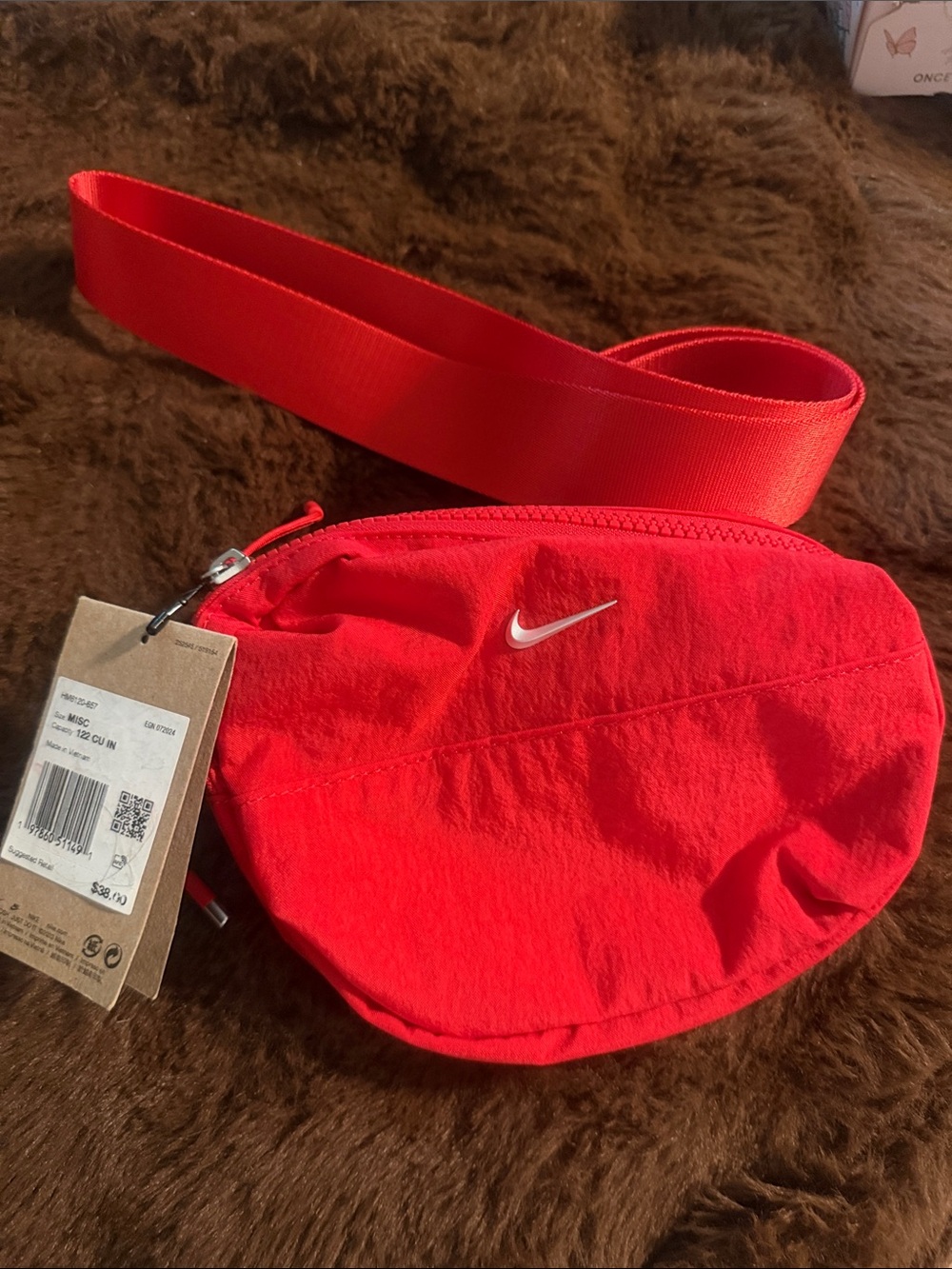 Nike Bright Red Crossbody Waist Pack with White Swoosh